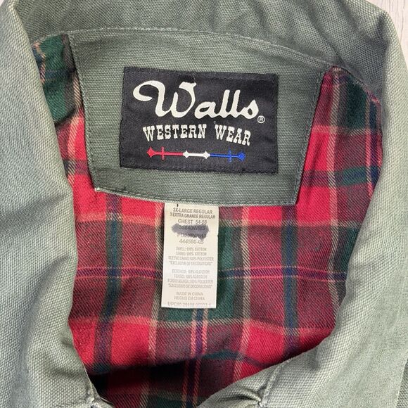 Vtg 90s Walls Western Wear Fleece Lined Jacket Cotton Coat Mens 3XL Navy Vet - Picture 6 of 12